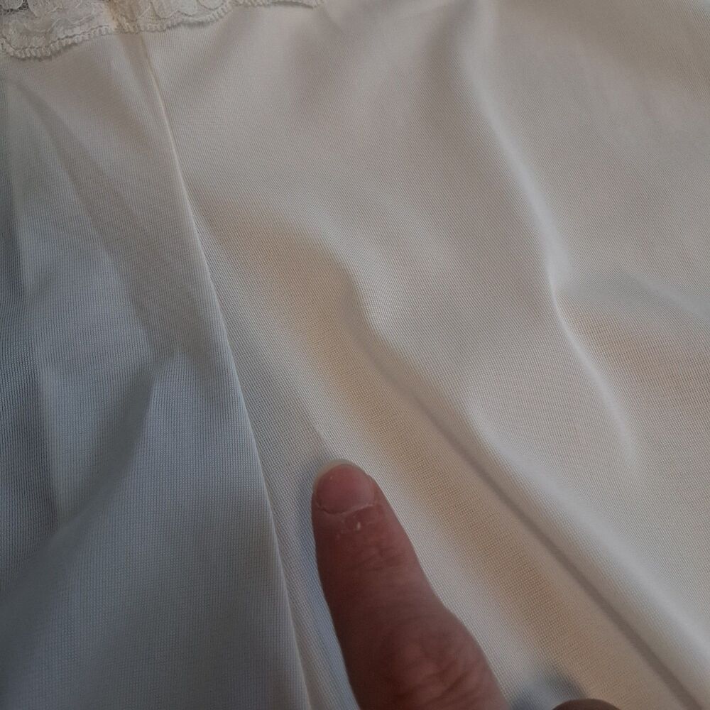 Vintage 60s Philmaid White Nylon Slip Dress S/M Romantic Lace Coquette Feminine - Picture 9 of 12